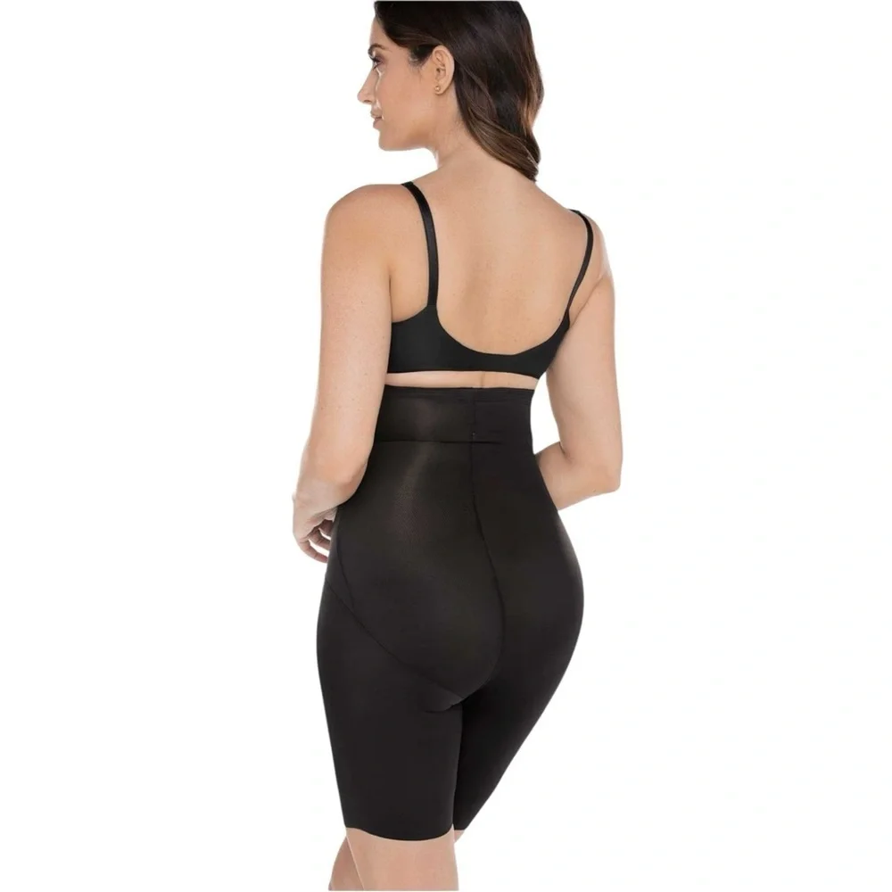 🌻NEW Miraclesuit Black Shape with an Edge® High-Waist Thigh Slimmer Size Small